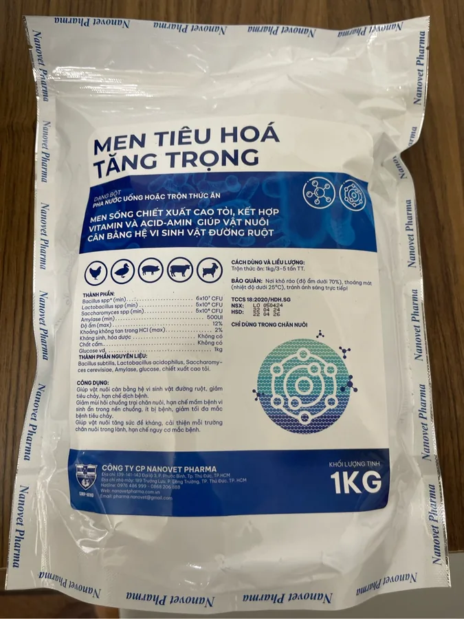 Men tiêu hoá tăng trọng