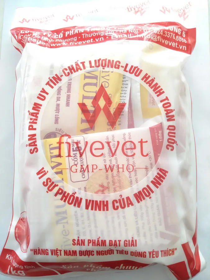 Fivevet FIVE MULTIVIT cốm ngũ sắc siêu tan vỗ béo, tăng trọng nhanh, chống còi cọc, hồng da, mượt lông, chống cắn mổ