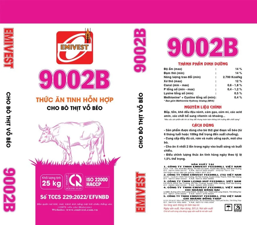9002B Thức ăn HH cho Bò thịt vỗ béo 14%