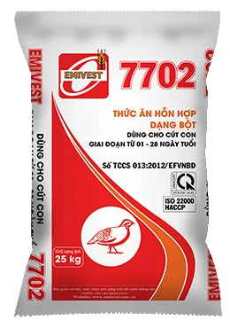 7702 Thức ăn HH cho cút con từ 1 - 28 ngày 22%