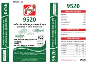 9520 Thức ăn HH cho cá tạp 8mm 20%