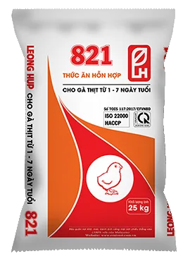 821B Thức ăn HH cho Gà con dạng mảnh 1 - 21 ngày 22%
