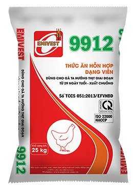 9912S Thức ăn HH cho Gà thịt 22ngày - xuất chuồng 16,5%